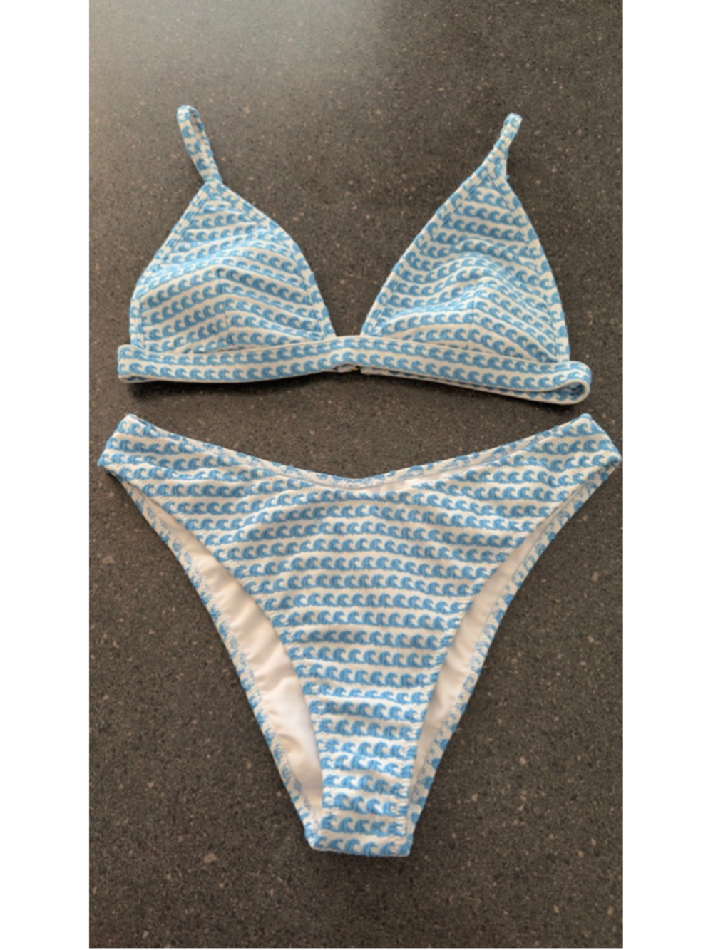 Seafolly Powder Blue & White Mesh Bikini Set size S - Picture 7 of 7
